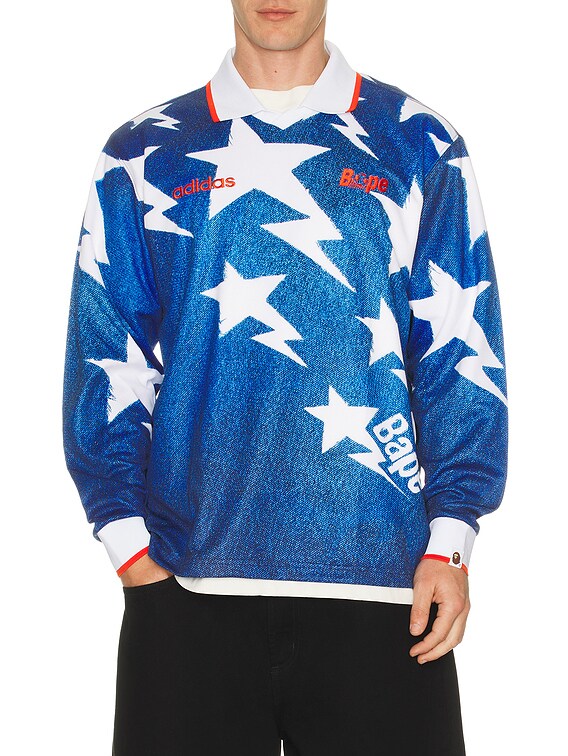adidas Originals x Bape Star Jersey in Medium Blue Denim | FWRD