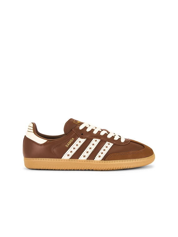 adidas Originals Samba OG Sneaker in Cloud White & Preloved Brown