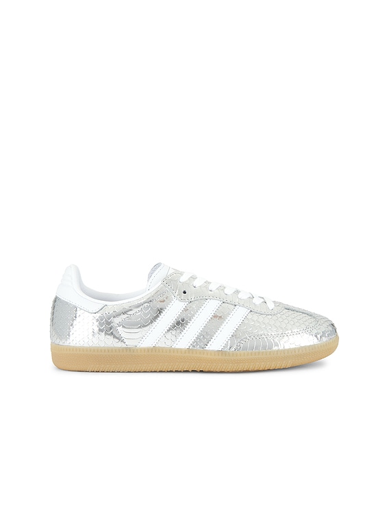 adidas Originals Samba OG Sneaker in Silver Metallic, White
