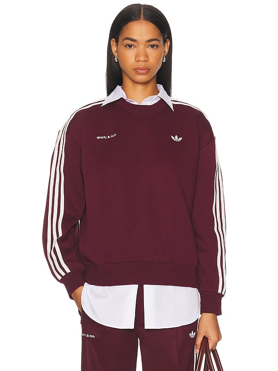 adidas Originals x Sporty & Rich Crewneck Sweatshirt in Red