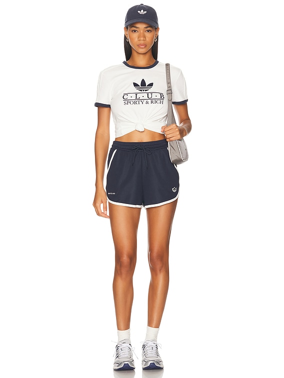 【adidas】Sporty & Rich Tシャツ 白 ホワイト ナイトネイビー Adidas x Sporty & Rich Wmns T-Shirt | Apparel » Buy online now!