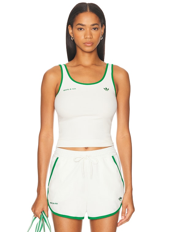 adidas sporty & rich タンクトップ ホワイト adidas Originals X Sporty & Rich Tank Top in Off White