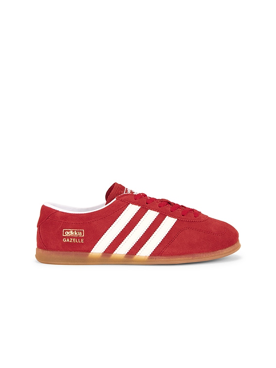 adidas Originals Gazelle Lo Pro Sneaker in Better Scarlet, White, & Gum 3 |  FWRD