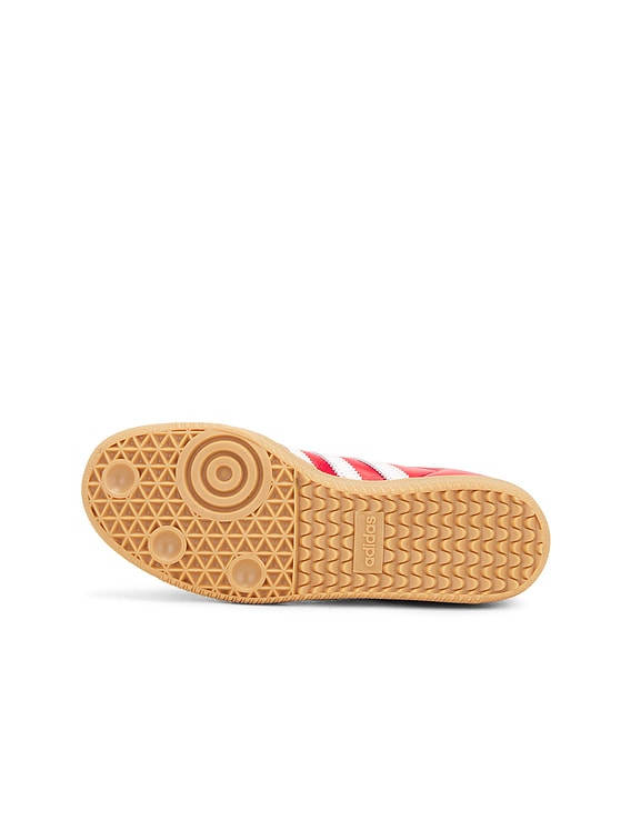 adidas Originals Samba OG in Better Scarlet, White, & Gold