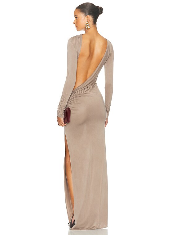 The Andamane Sophie Maxi Dress in Greige | FWRD