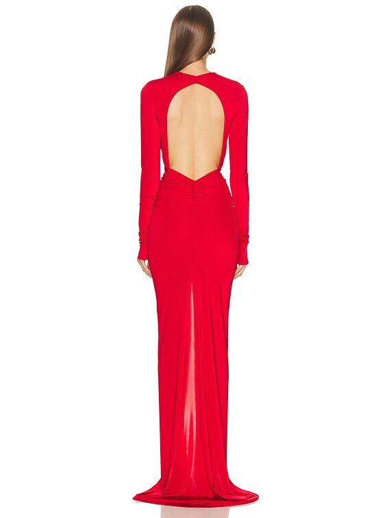 The Andamane Zelda Deep V Neck Maxi Dress in Red | FWRD The Andamane Zelda Deep V Neck Maxi Dress in Red | FWRD