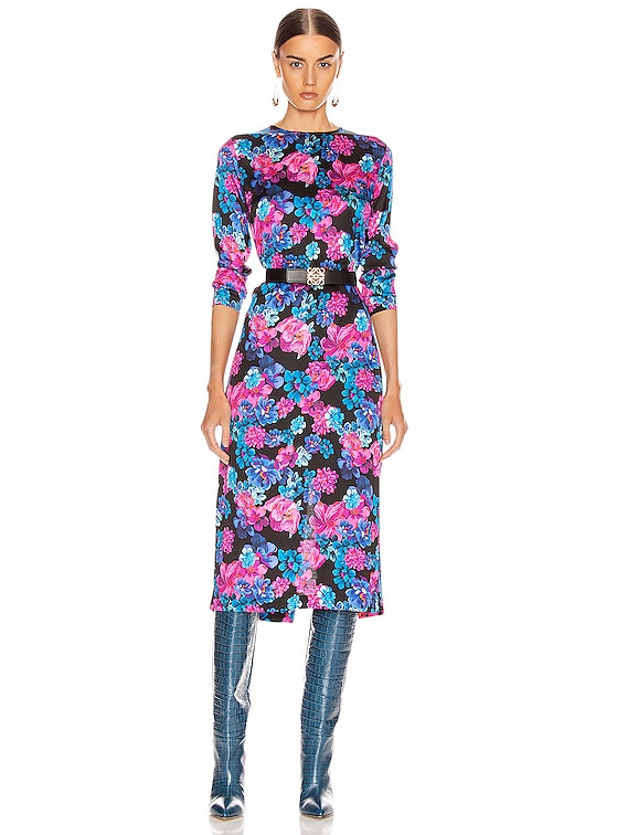 The Andamane Beulah Midi Dress in Floral Multi Black | FWRD