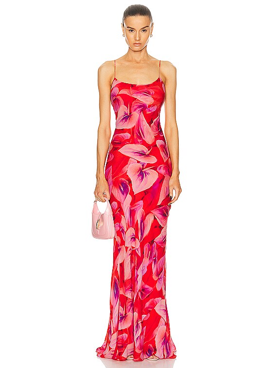 The Andamane Ninfea Maxi Slip Dress in Anthurium Multi | FWRD