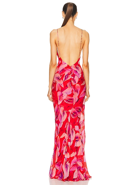 The Andamane Ninfea Maxi Slip Dress in Anthurium Multi | FWRD