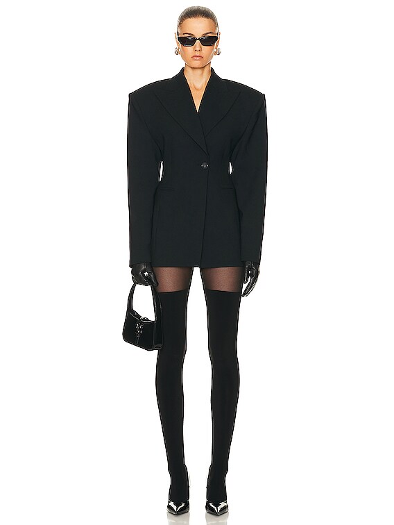 The Andamane Ottavia Hourglass Blazer in Black | FWRD