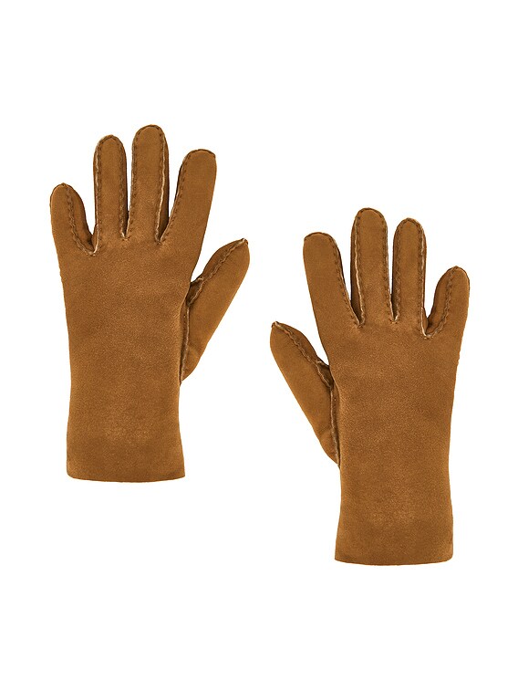 AGNELLE Denise Gloves in Chestnut | FWRD
