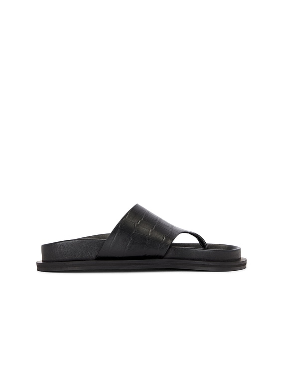 A.EMERY Imara Sandal in Black Embossed Croc | FWRD