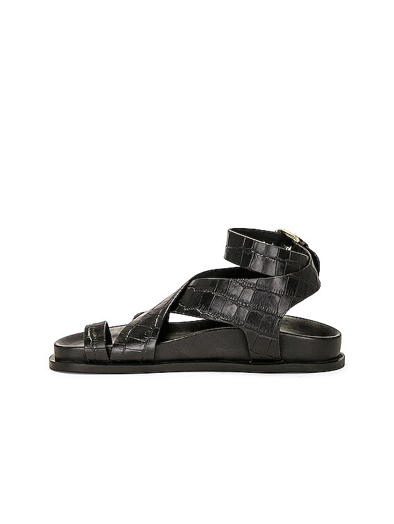 Black Croc Sandals 
