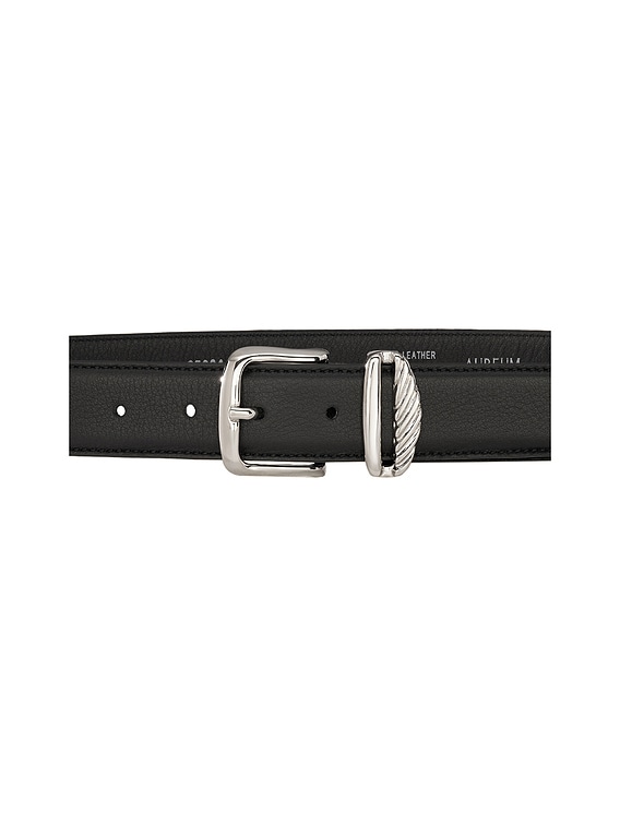 AUREUM French Rope Belt in Black & Silver | FWRD display picture 1