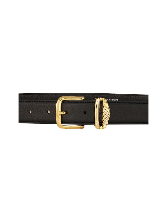 AUREUM Black & Gold French Rope Belt in Black | FWRD display picture 2