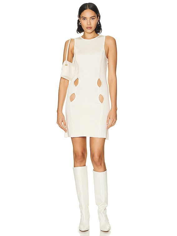 Auteur Charlotte Slit Mini Dress in Cream