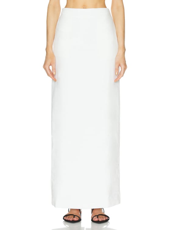 AEXAE Linen Column Maxi Skirt in White | FWRD