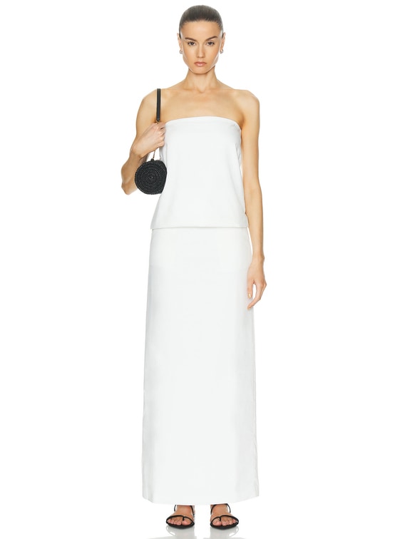 AEXAE Linen Column Maxi Skirt in White | FWRD
