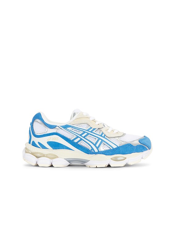 Asics Gel-NYC Sneaker in White & Blue Coast | FWRD