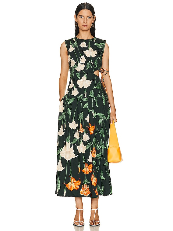 Agua by Agua Bendita Otono Midi Dress in Sabanero Nocturno | FWRD