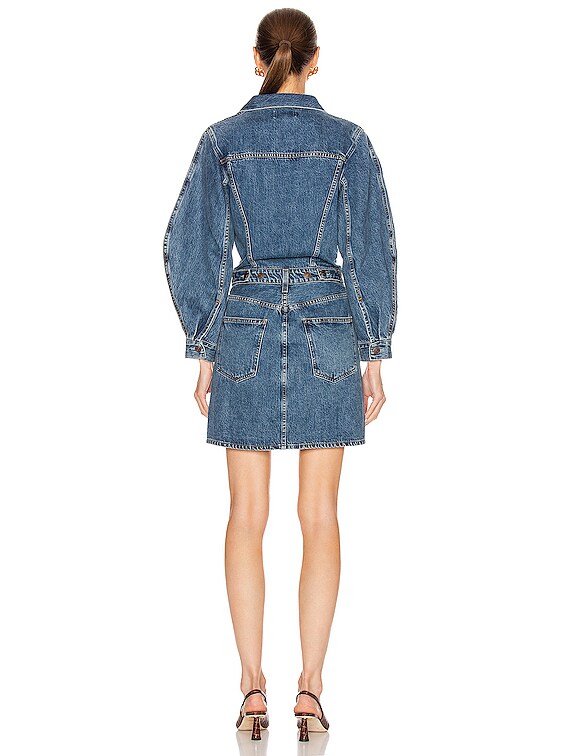 AGOLDE Balloon Sleeve Dress in Shelter