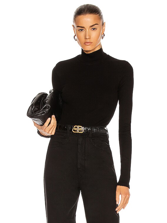 AGOLDE Turtleneck Long Sleeve Bodysuit in Black FWRD