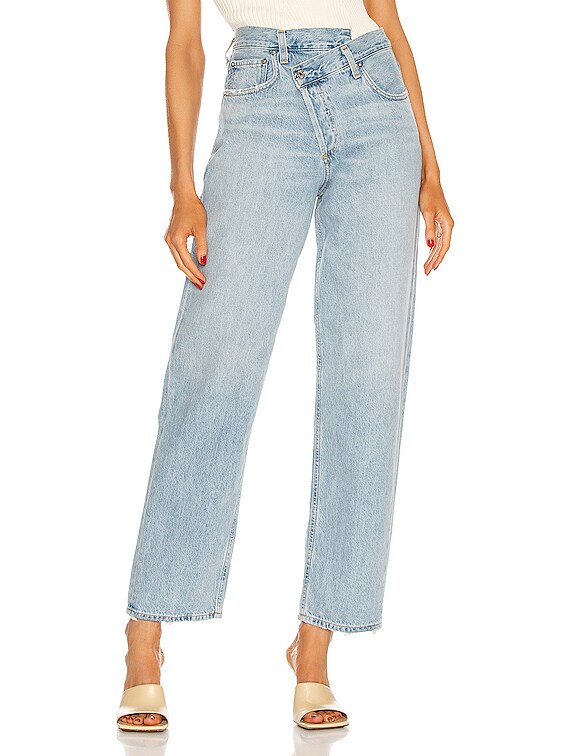 Agolde criss cross asymmetrical newest jeans