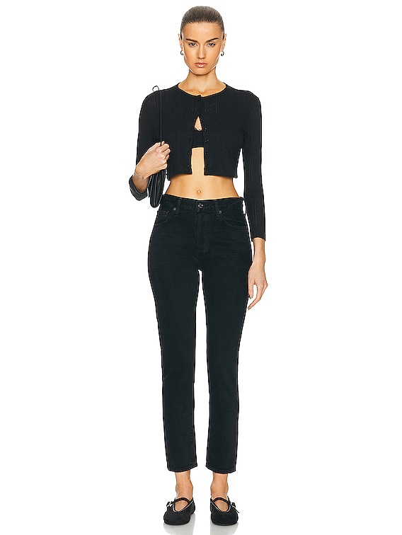 AGOLDE Austin Mid Rise Tapered Slim in Crushed | FWRD