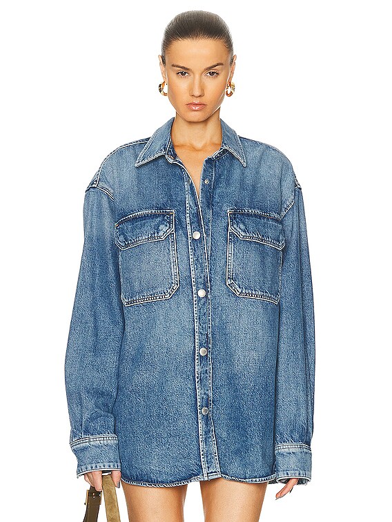 AGOLDE Camryn Upsized Denim Shirt in Swing FWRD