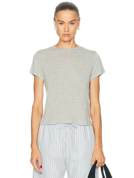 AGOLDE Adine Shrunken Tee in Grey Heather | FWRD