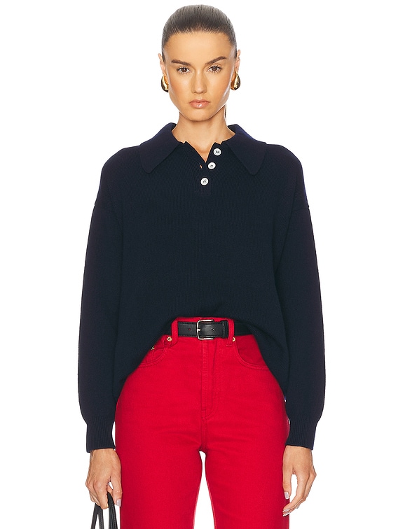Edith Plain Polo Sweater