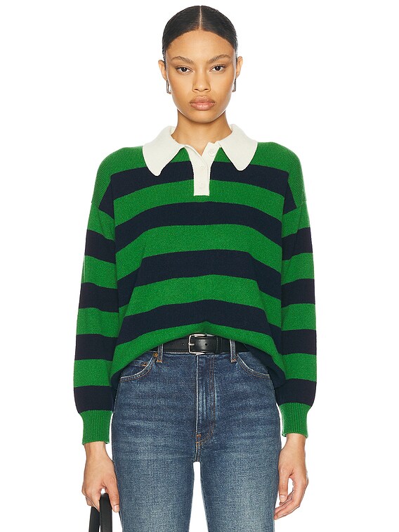 Edith Stripe Polo Sweater