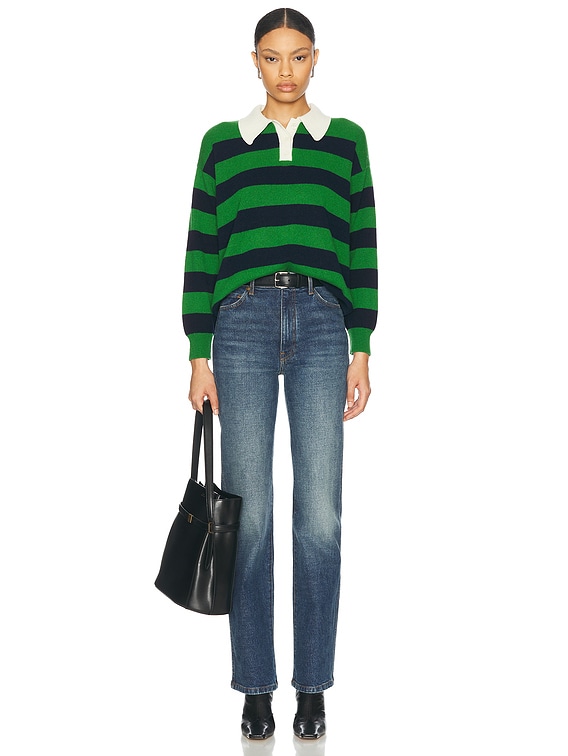 Edith Stripe Polo Sweater