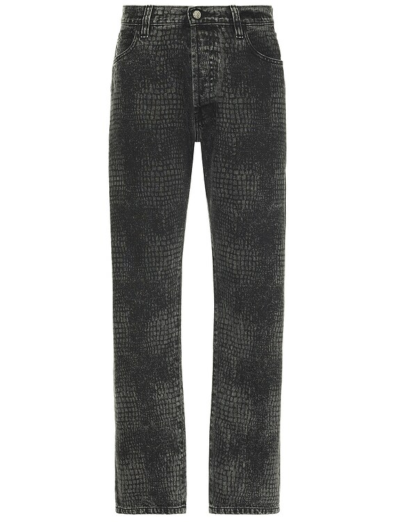Aries Lasered Croc Lilly Jeans in Black | FWRD