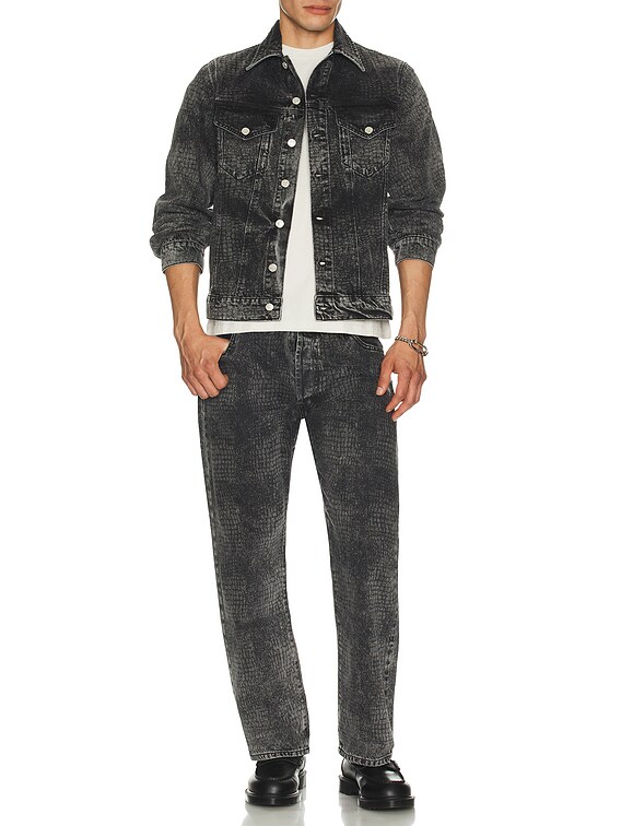 Aries Lasered Croc Lilly Jeans in Black | FWRD