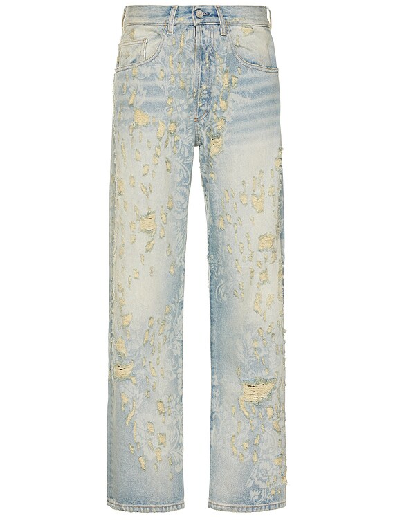 Destroyed Lace Batten Jeans