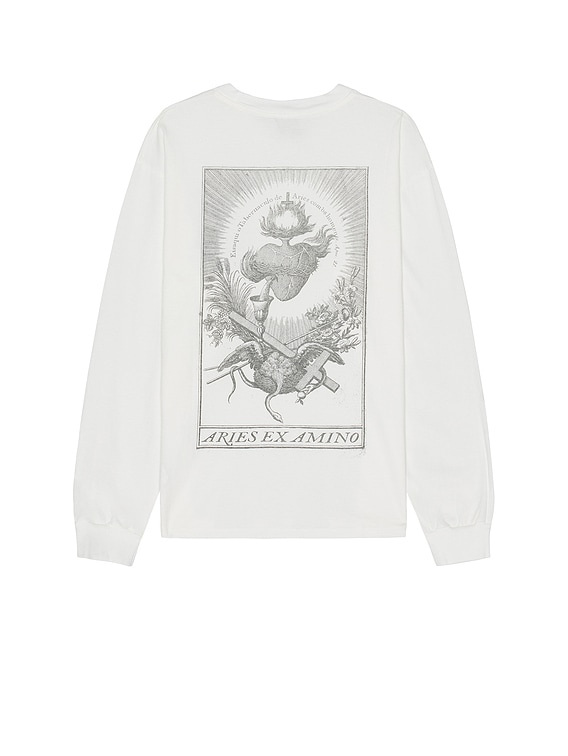 ★ARIES Faded Aries Ex Amino Long Sleeve T-Shirt 関税込★ Aries Faded Aries Ex Amino Long Sleeve Tee in Off White | FWRD