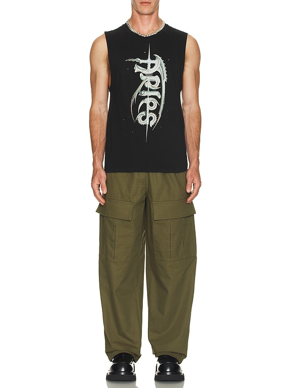 Aries Aged Giger Muscle Vest Tank in Black | FWRD