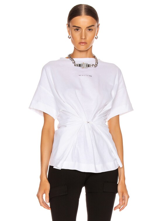 1017 ALYX 9SM Short Sleeve Hook Tee in White | FWRD