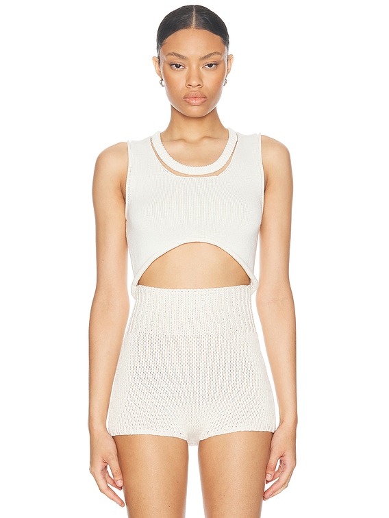 Aisling Camps Cropped Tank Top in Ivory | FWRD