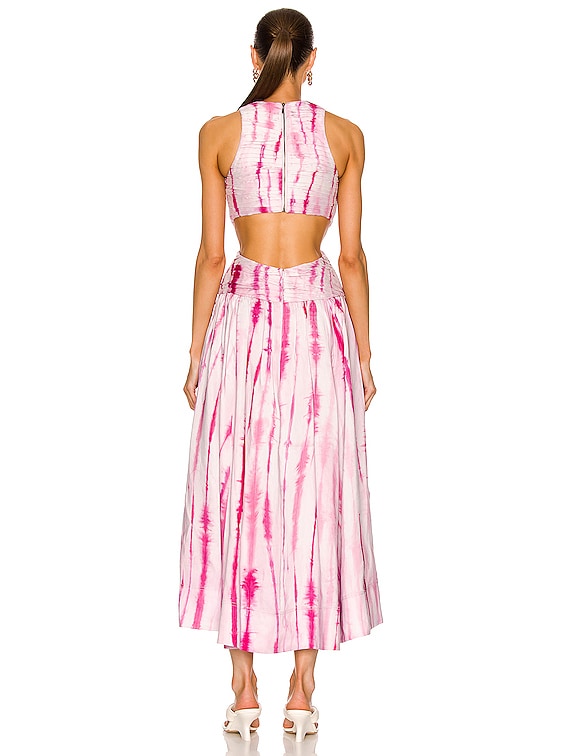 Aje Introspect Ripple Cut Out Midi Dress in Ripple Tie Dye | FWRD