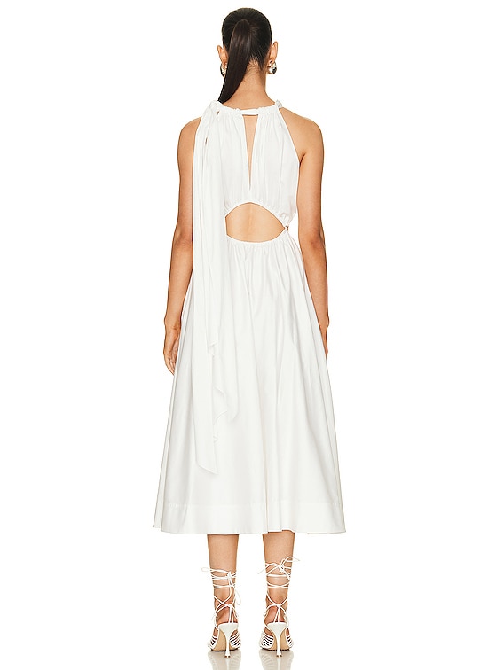 knee length dresses for ladies Agatha Knot Waist Midi Dress | Powder Blue