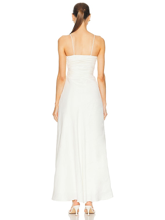 Aje Clarice Draped Maxi Dress in Ivory | FWRD Aje Clarice Draped Maxi Dress in Ivory | FWRD