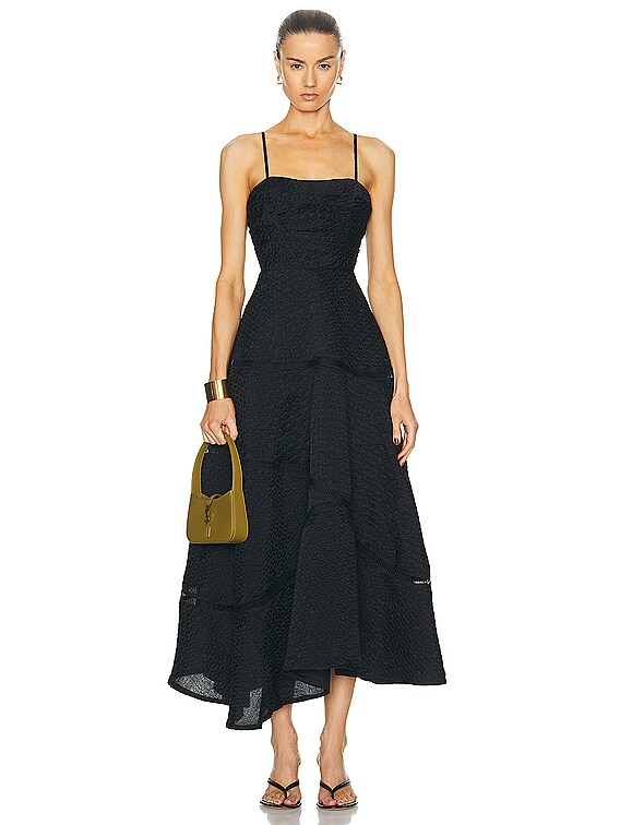 Aje Cinque Jacquard Maxi Dress in Black | FWRD