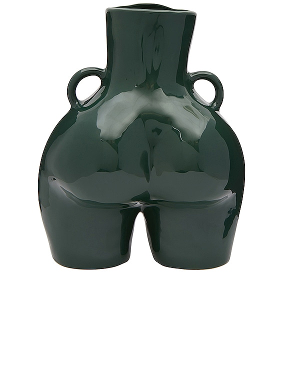 Anissa Kermiche Love Handles Vase in Bottle Green FWRD