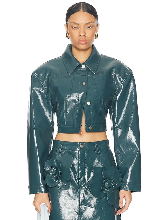 AKNVAS Cropped Mercer Jacket in Sarcelle | FWRD