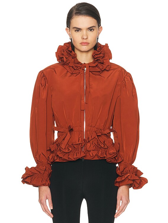 AKNVAS Lovise Ruffle Jacket in Brown | FWRD