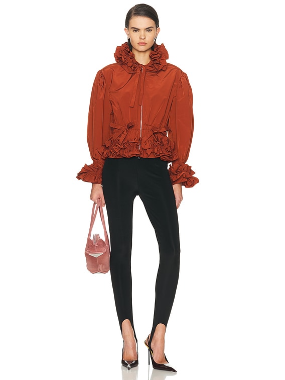 AKNVAS Lovise Ruffle Jacket in Brown | FWRD