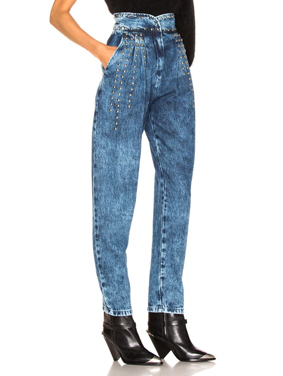 alberta ferretti studded jeans