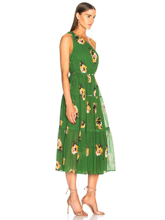 patterned chiffon dress